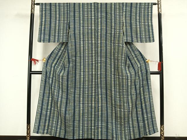 平和屋着物□上質な小紋 総絞り 変わり縞 正絹 逸品 AAAM8322np