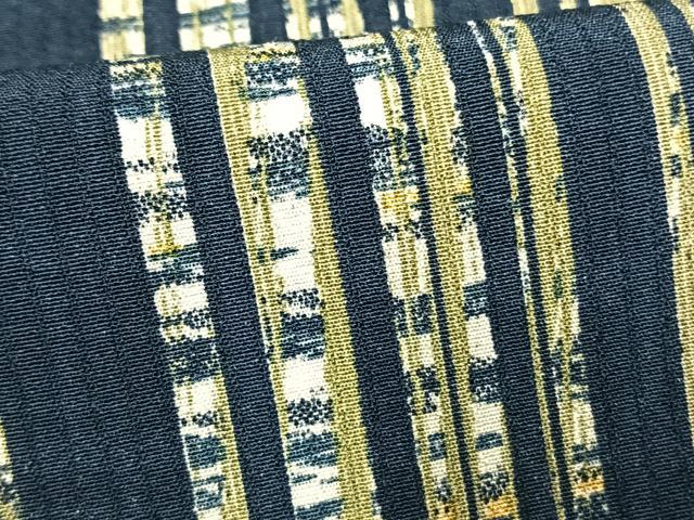 平和屋着物▽上質な小紋 単衣 縞 正絹 逸品 AAAW7707fy