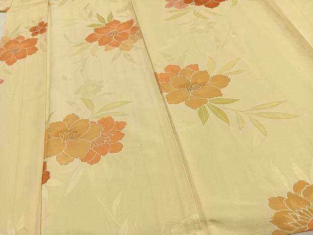 平和屋着物▽上質な小紋 単衣 地紋起こし 草花文 正絹 逸品 DAAV9866sf