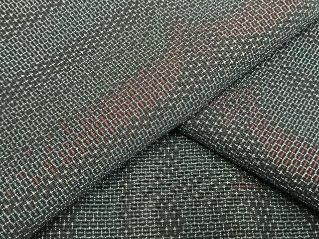 平和屋着物▽本塩沢　単衣　110亀甲　変わり縞　正絹　逸品　AAAW7712fy