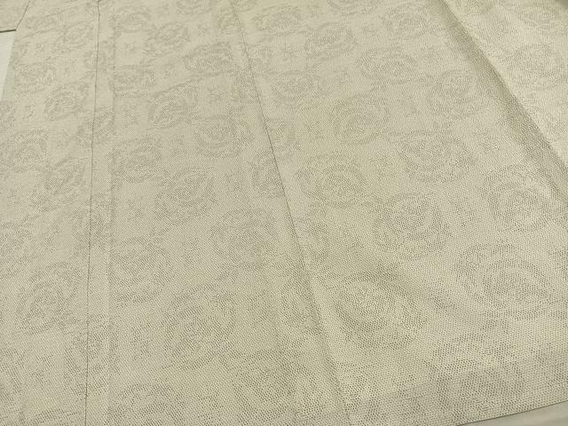 平和屋着物▽本塩沢 単衣 セラミック染 丸文 証紙付き 正絹 逸品 未