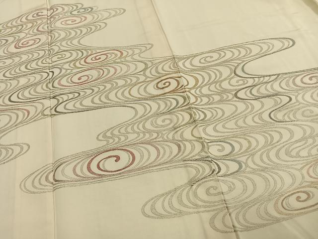 平和屋着物▽豪華色留袖　単衣　総刺繍　渦巻文　金銀糸　正絹　逸品　AAAW7727fy 平和屋着物▽豪華色留袖 単衣 総刺繍 渦巻文 金銀糸 正絹 逸品