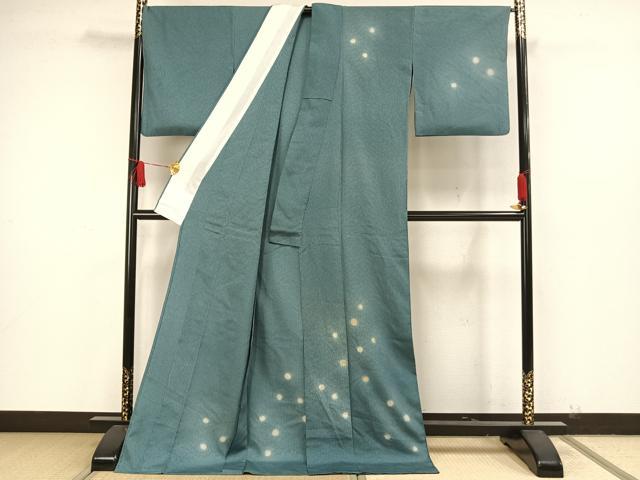 平和屋着物▽訪問着 単衣 お召地 刺繍 蛍ぼかし ロング丈 正絹 逸品
