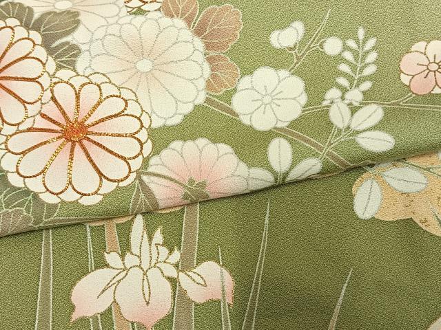 平和屋着物■訪問着　駒刺繍　風景文　金彩　正絹　逸品　CAAR2912yc