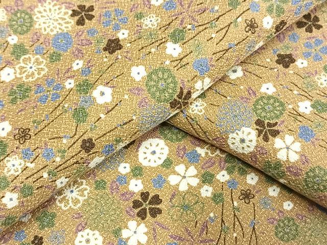 平和屋着物▽小紋　単衣　草花文　洗える着物　AAAW7748fy