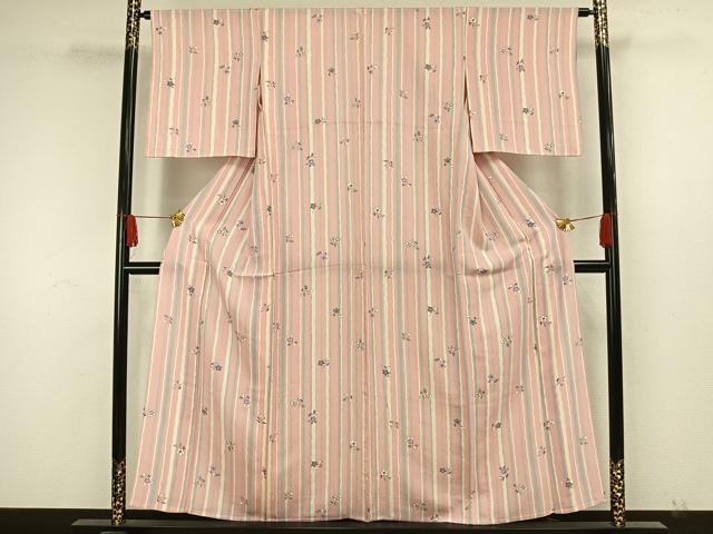 平和屋着物▽小紋　単衣　草花文　洗える着物　AAAW7764fy 平和屋着物▽小紋 単衣 草花文 洗える着物 AAAW7764fy