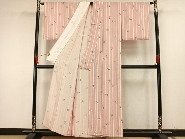 平和屋着物▽小紋　単衣　草花文　洗える着物　AAAW7764fy 平和屋着物▽小紋 単衣 草花文 洗える着物 AAAW7764fy