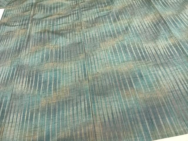 平和屋着物▽上質な紬 単衣 縞 正絹 逸品 AAAW7791fy