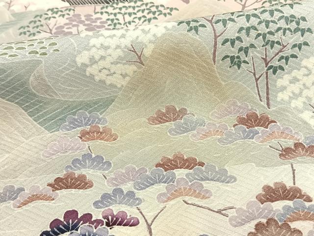 平和屋着物▽豪華色留袖　単衣　風景文　暈し染め　銀彩　正絹　逸品　AAAW7795fy 平和屋着物▽豪華色留袖 単衣 風景文 暈し染め 銀彩