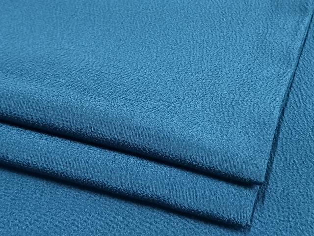 平和屋着物▽色無地　単衣　藍色　洗える着物　AAAW7822fy