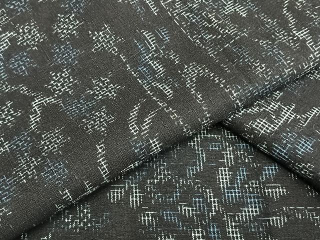 平和屋着物▽上質な紬　単衣　風景文　正絹　逸品　AAAW7841fy