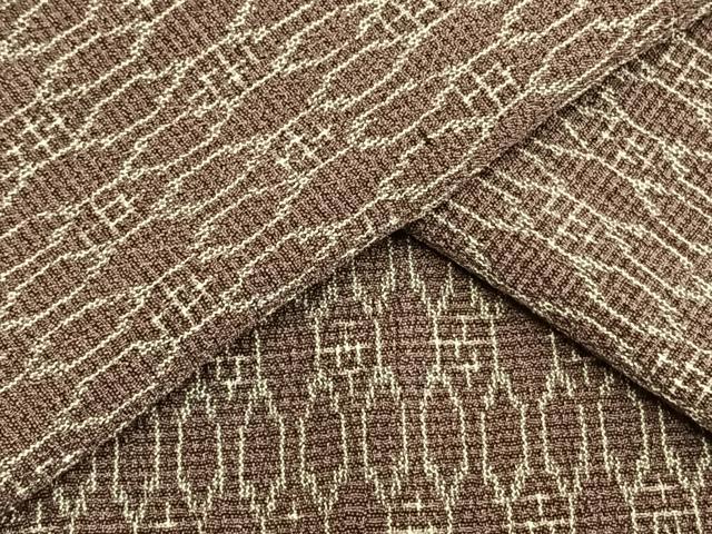 平和屋着物▽本塩沢　単衣　幾何学文様　正絹　逸品　未使用　AAAW7844fy