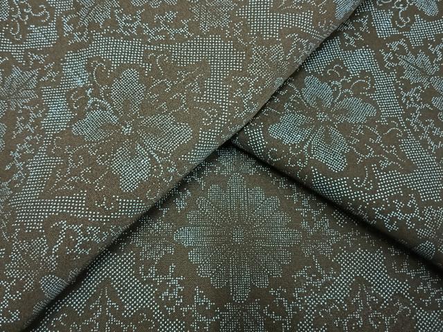 平和屋着物▽江戸小紋　単衣　吉祥花文　正絹　逸品　AAAW7849fy