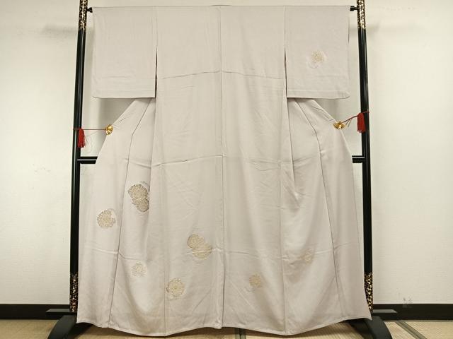 平和屋着物▽訪問着　単衣　吉祥花文　金銀糸　正絹　逸品　AAAW7893fy