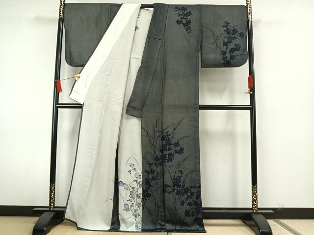 平和屋着物▽訪問着 無双 紗袷 紗×紗 草花文 正絹 逸品