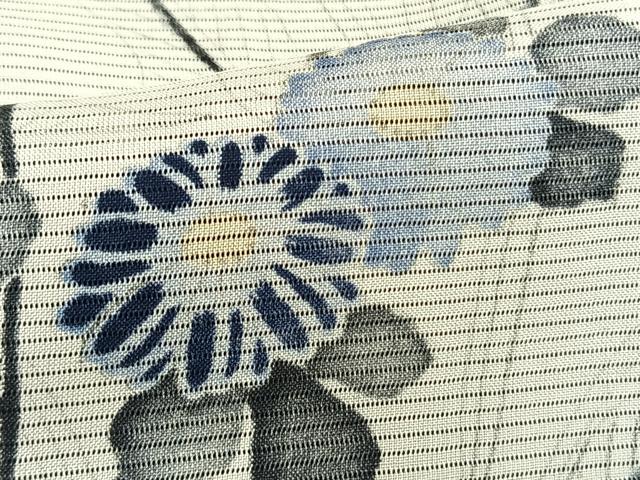 平和屋着物▽訪問着 無双 紗袷 紗×絽 手描き 草花文 正絹