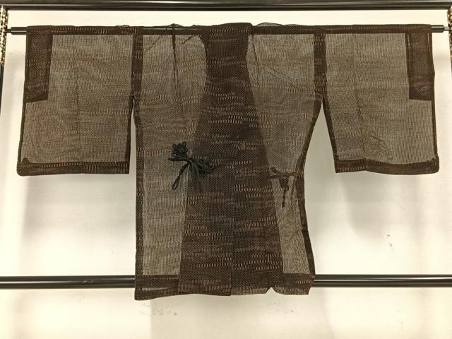 平和屋着物▽道中着　スリーシーズン　春夏秋　塵除け　変わり縞　正絹　逸品　AAAW7903fy