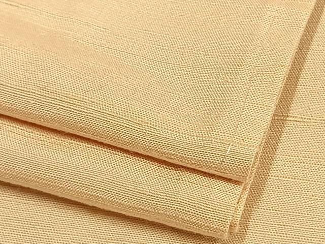 平和屋着物▽上質な紬　単衣　色無地　香色　正絹　逸品　AAAW7911fy