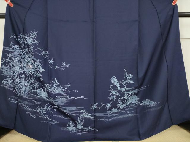 平和屋着物○訪問着 刺繍 花鳥文 正絹 逸品 AAAW8139ma