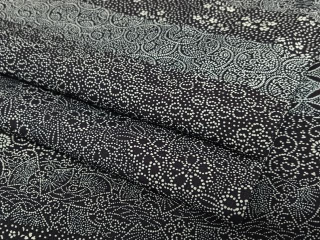 平和屋着物●藍造り国選定無形文化財　藍師・佐藤昭人　小紋　横段吉祥花文　正絹　逸品　AAAW9045zg