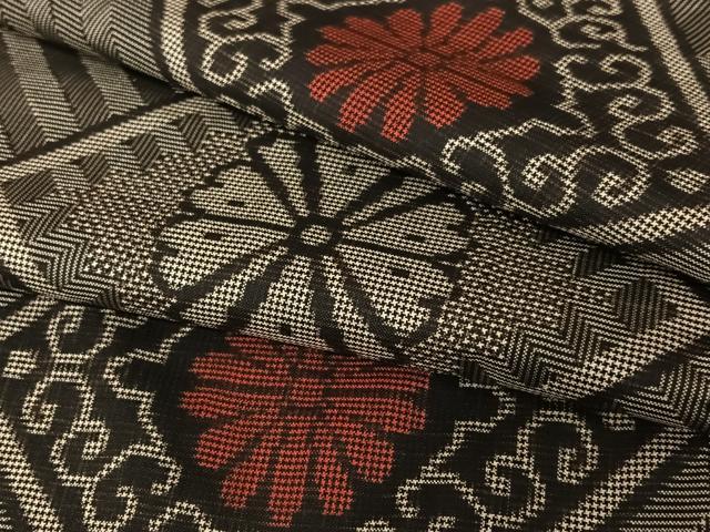 平和屋着物●本場大島紬　龍郷絣　正絹　逸品　AAAW9103zg