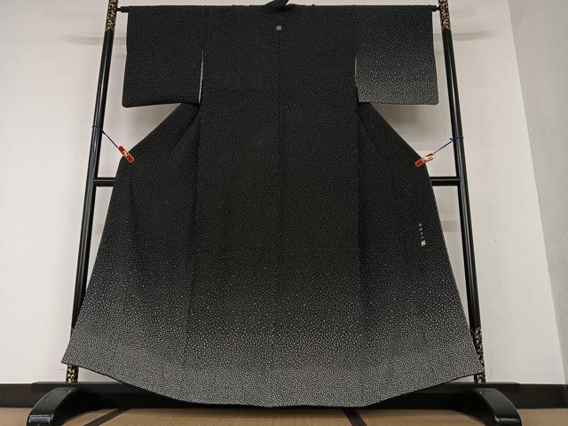 平和屋着物●保科土山　訪問着　霞文　暈し染め　黒地　高島屋扱い　正絹　逸品　AAAW9123zg