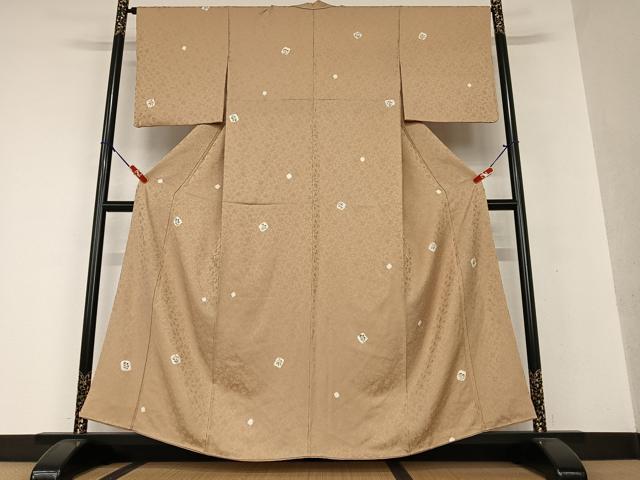 平和屋着物○上質な小紋 手描き 草花文 金彩 正絹 逸品 AAAX0263np