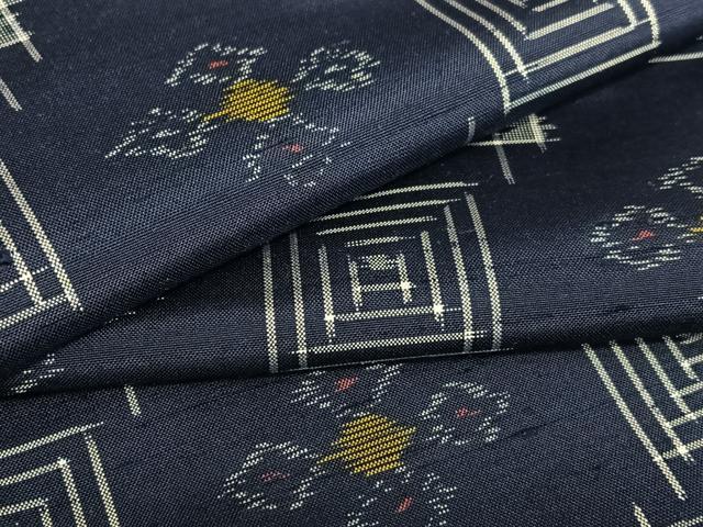 平和屋着物●本場琉球絣　紬　正絹　逸品　未使用　AAAW9131zg