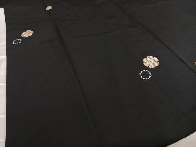 平和屋着物○上質な小紋 雪輪文 黒地 正絹 逸品 AAAW9140zg
