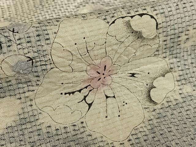 平和屋着物○神楽岡錻斉 本場大島紬 訪問着 白大島 辻が花 絞り 暈し