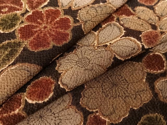 平和屋着物●上質な小紋　辻が花　鬼しぼ縮緬　正絹　逸品　AAAW9168zg