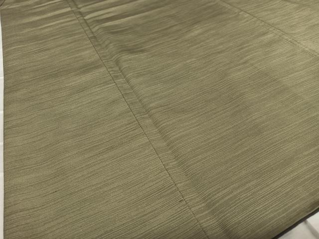 平和屋着物○銀座もとじ 男性 お召 横段文 海松茶色 たとう