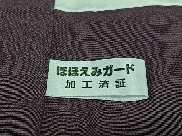 平和屋着物○上質な小紋 雪輪舞桜文 黒地 ロング丈 正絹 逸品