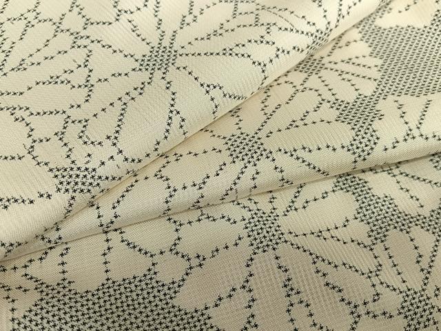 平和屋着物●本場大島紬　白大島　一元絣　草花文　正絹　逸品　AAAW9191zg