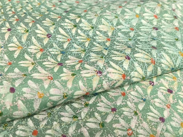 平和屋着物○上質な小紋 紬地 舞花文 暈し染め 正絹 逸品