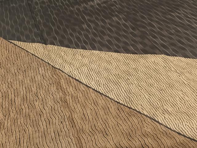 平和屋着物●上質な紬　訪問着　立涌文　変わり縞　正絹　逸品　AAAW9199zg 平和屋着物○上質な紬 訪問着 立涌文 変わり縞 正絹 逸品 AAAW9199zgの