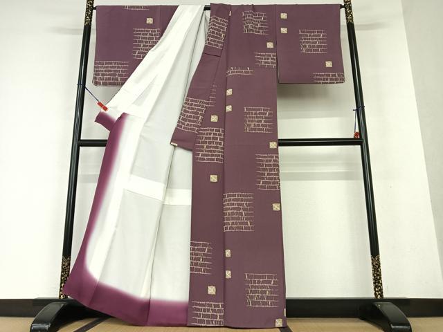 平和屋着物○上質な小紋 石畳 正絹 逸品 AAAW9211zg