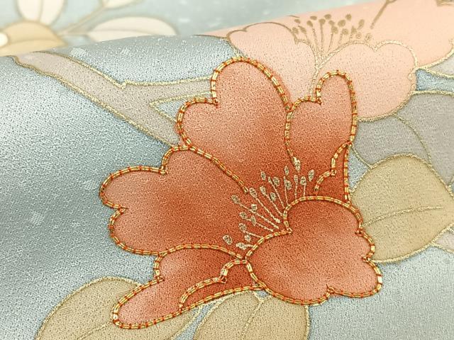 平和屋着物○訪問着 駒刺繍 枝梅花文 暈し染め 金彩 正絹