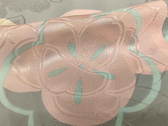 平和屋着物●振袖用長襦袢　無双仕立て　舞花文　地紋起こし　正絹　逸品　AAAW9220zg 平和屋着物○振袖用長襦袢 無双仕立て 舞花文 地紋起こし 正絹 逸品