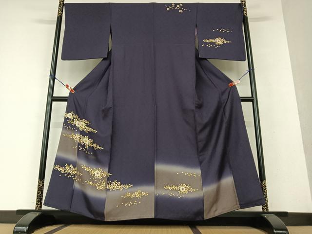 平和屋着物●訪問着　リバーシブル　舞桜　暈し染め　金彩　やまと誂製　正絹　逸品　AAAW9229zg 平和屋着物○訪問着 リバーシブル 舞桜 暈し染め 金彩 やまと誂製