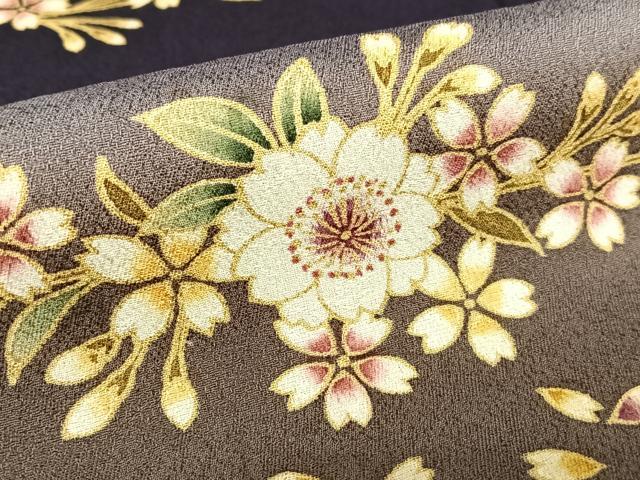 平和屋着物●訪問着　リバーシブル　舞桜　暈し染め　金彩　やまと誂製　正絹　逸品　AAAW9229zg 平和屋着物○訪問着 リバーシブル 舞桜 暈し染め 金彩 やまと誂製
