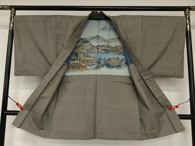 平和屋着物□極上 男性 本場大島紬 アンサンブル キングサイズ 長羽織  