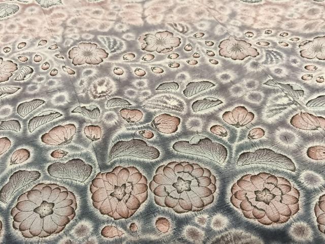 平和屋本店□極上 十七代京屋林蔵 訪問着 本場結城紬地 辻が花