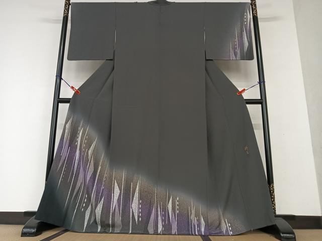 平和屋着物●訪問着　作家物　耕三　幾何学文様　暈し染め　正絹　逸品　AAAW9239zg