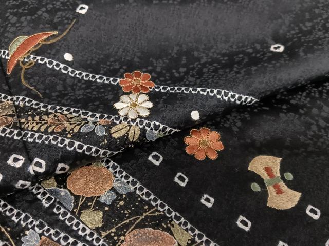 平和屋着物○訪問着 駒刺繍 絞り 花宝尽くし 金彩 正絹 逸品 AAAM7103ph
