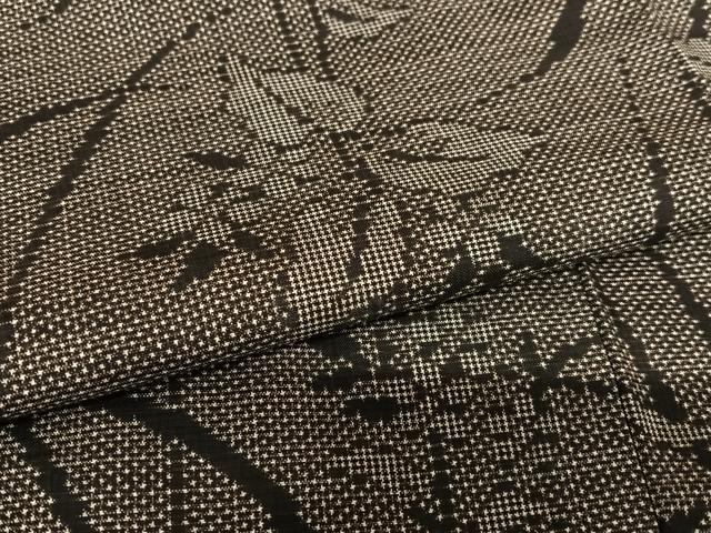 平和屋着物○本場大島紬 泥染め 一元絣 短冊花文 正絹 逸品 AABA0116zg