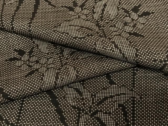 平和屋着物●本場大島紬　泥染め　一元絣　草花文　正絹　逸品　AAAW9270zg