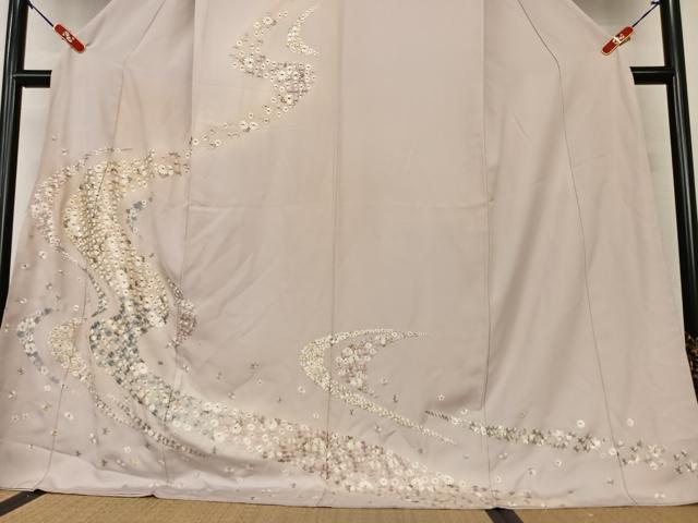 平和屋本店□極上 小紋 舞桜 暈し染め ロング丈 逸品 DZAA6593kh5