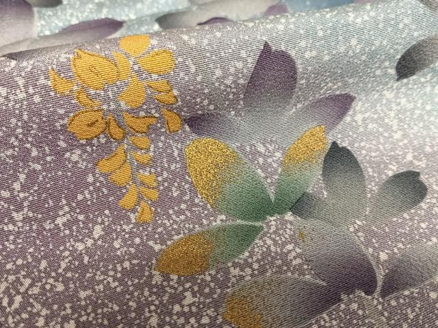 平和屋着物○皇室デザイナー 中村乃武夫 訪問着 草花文 暈し染め 金彩