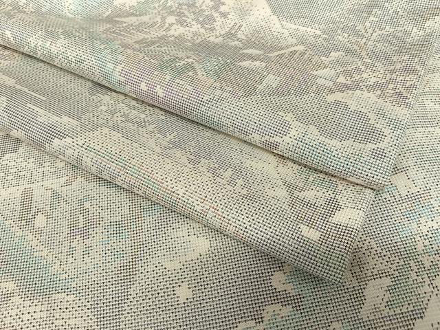 着物リメイク＊7マルキ本場白大島紬 唐草文様＊ノースリーブフレアー